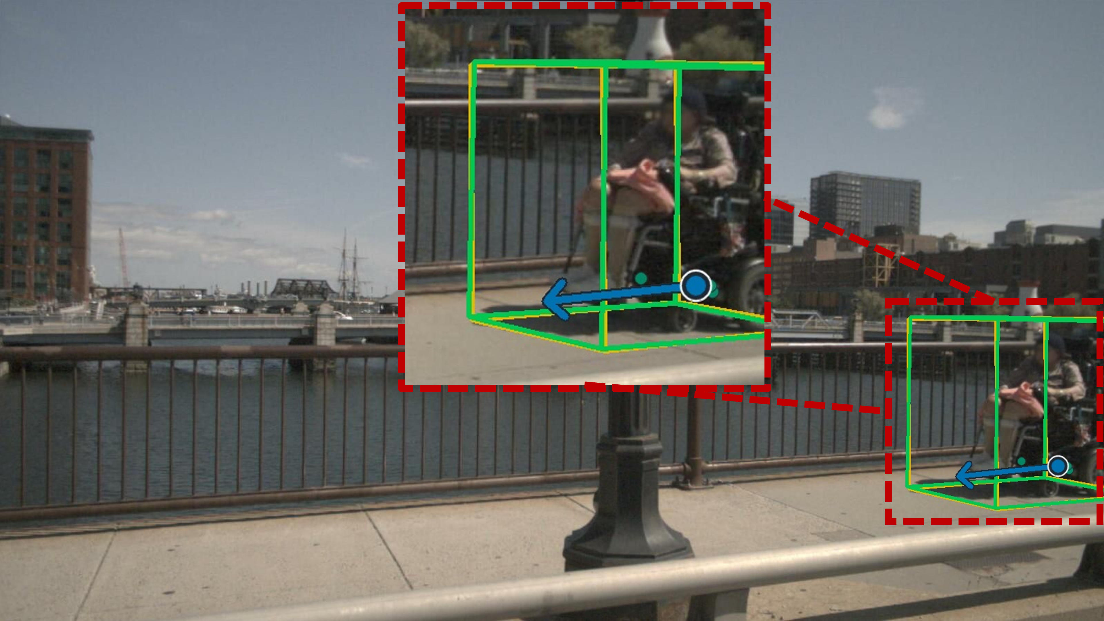 Powered wheelchair user in profile detected by PART.